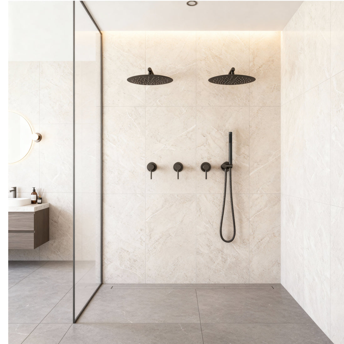 Double Colonne de Douche Gunmetal