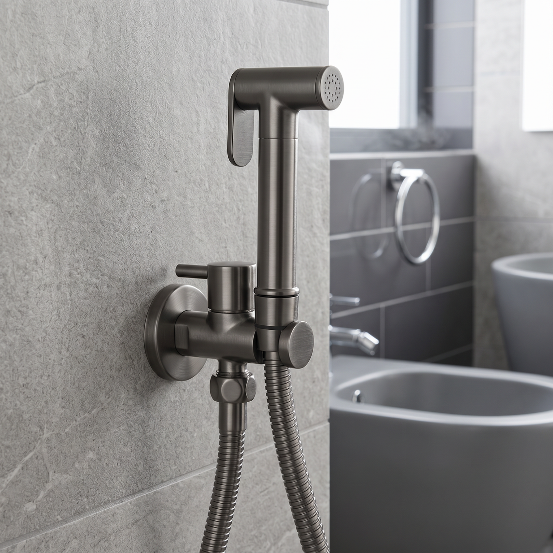 Douchette hygiénique gris brossé