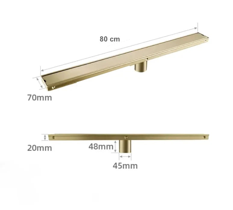 Caniveau de douche encastré or brossé – Agostini