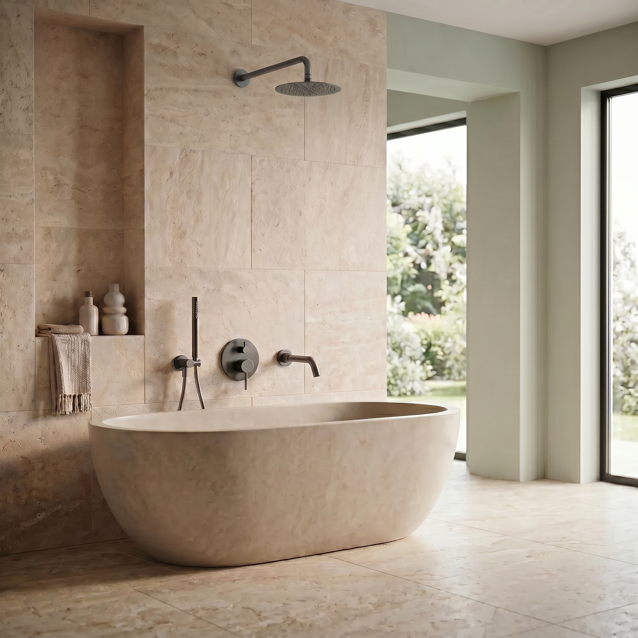 Colonne bain et douche murale Gun Metal