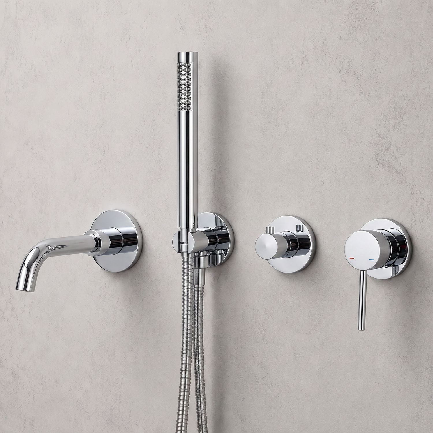 Mitigeur de baignoire encastré chrome