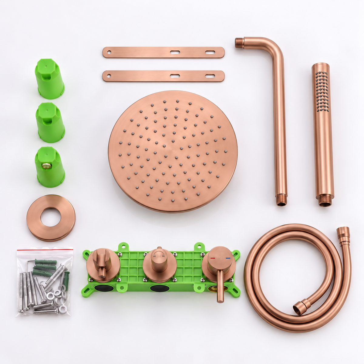 Kit Douche Murale Or Rose Brossé