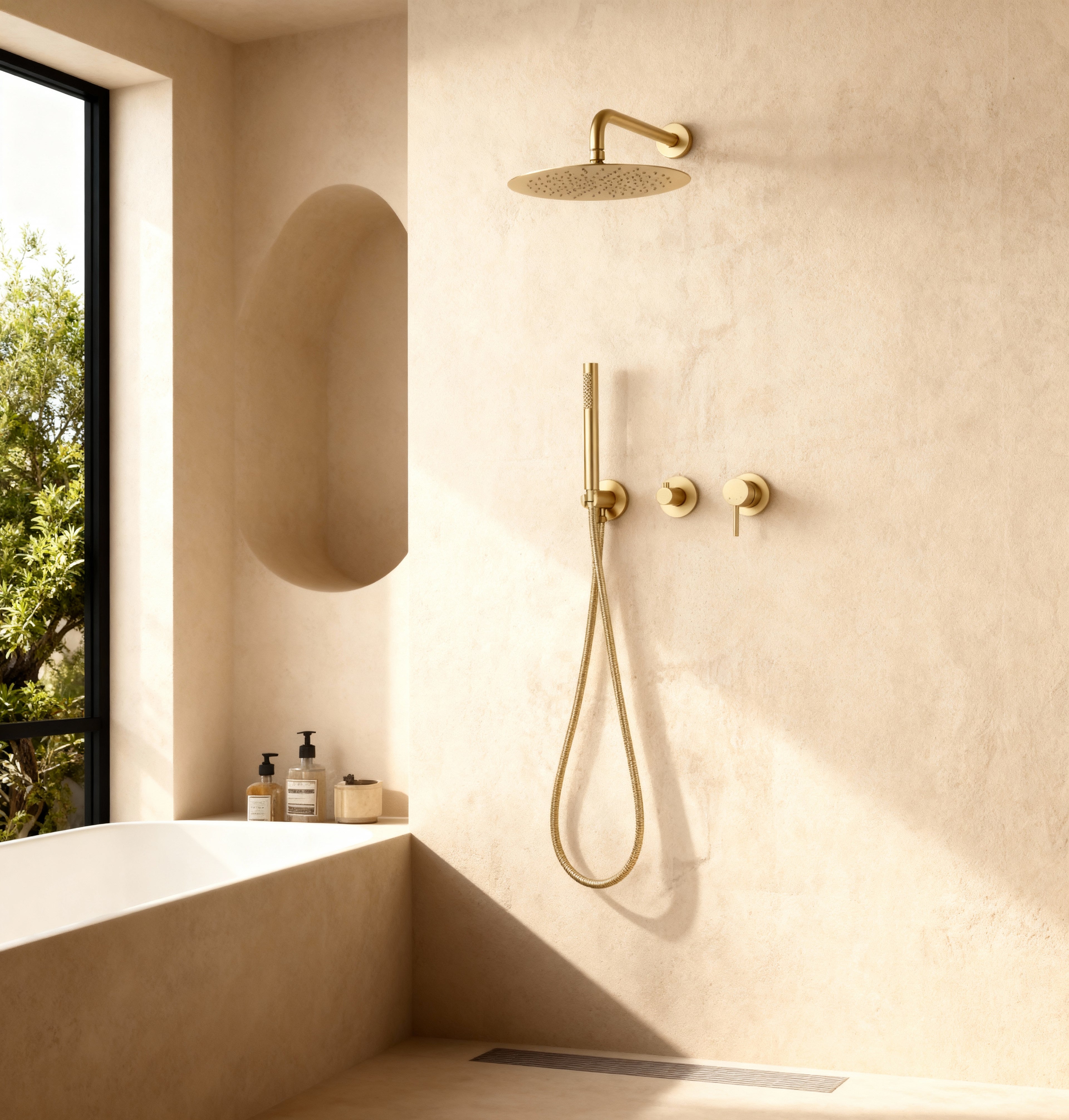 Kit Douche Doré Encastrée