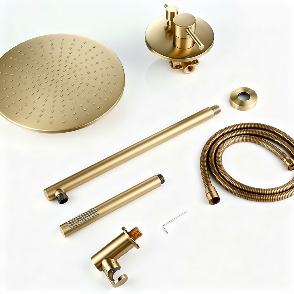 Kit de Douche Doré Mural