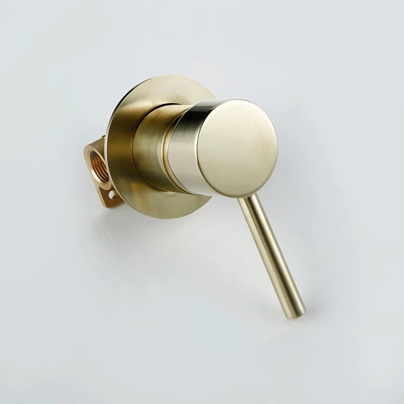 Eingebaute Duschsäule aus gebürstetem Gold