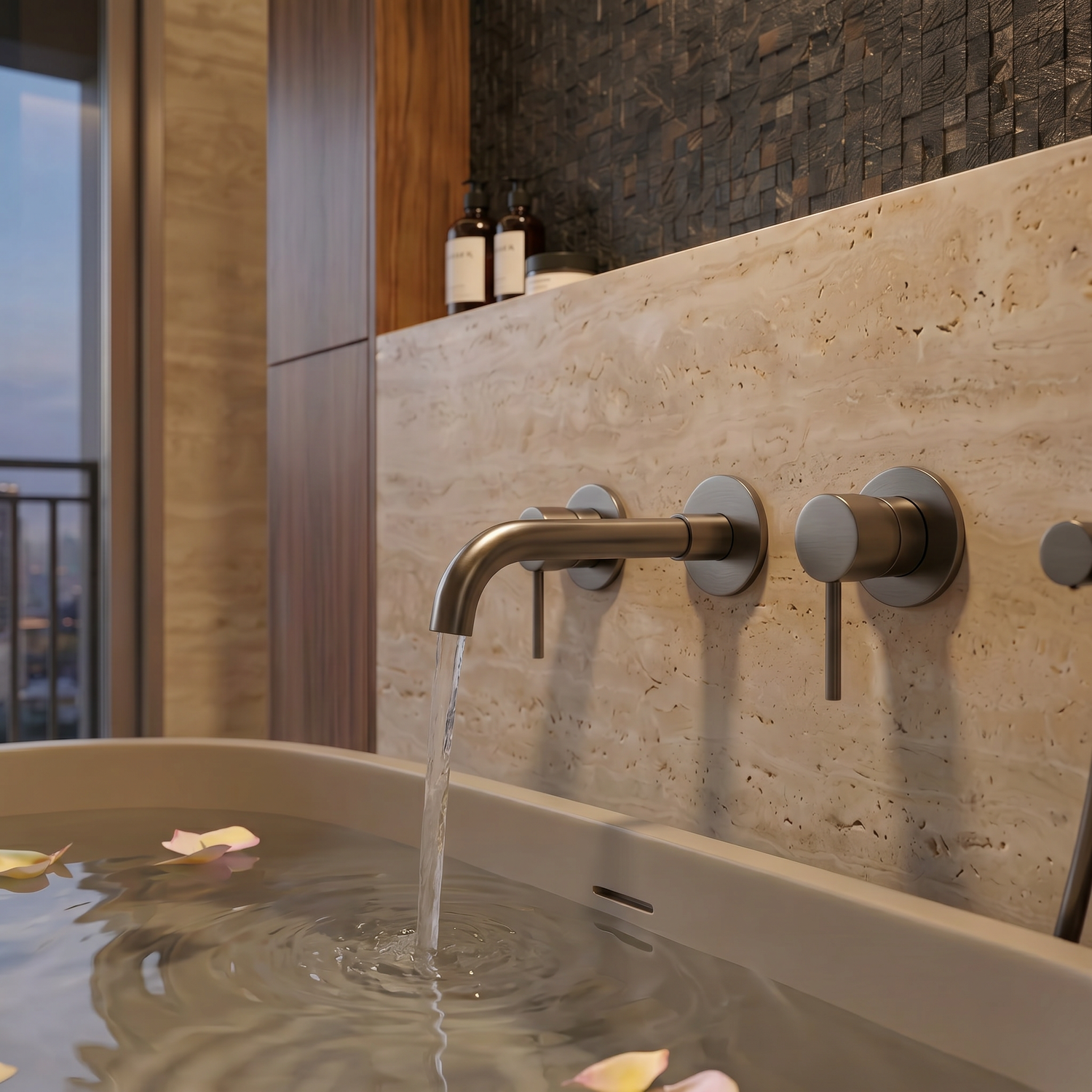 Mitigeur de Baignoire Mural Gun Metal