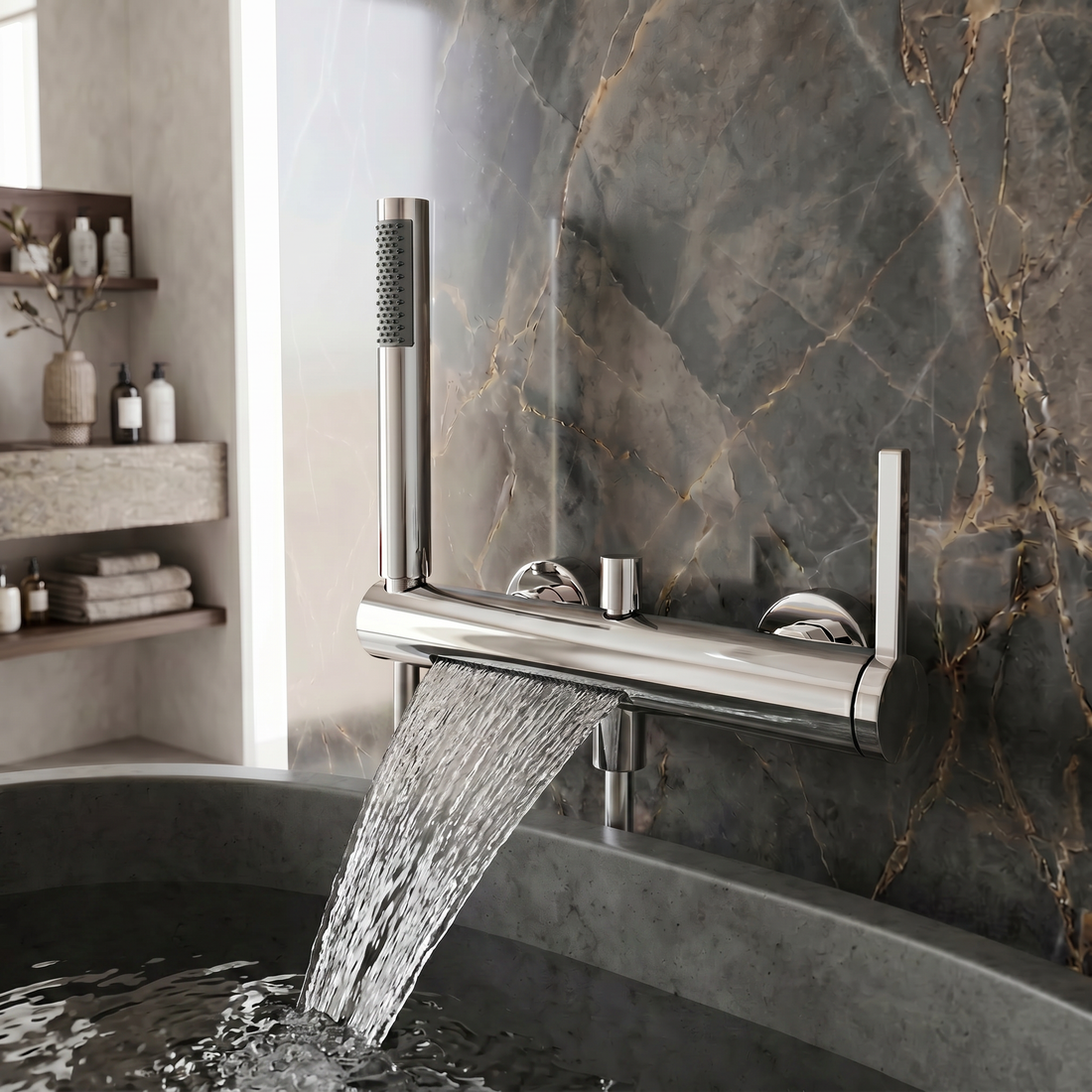 Mitigeur de baignoire chromé