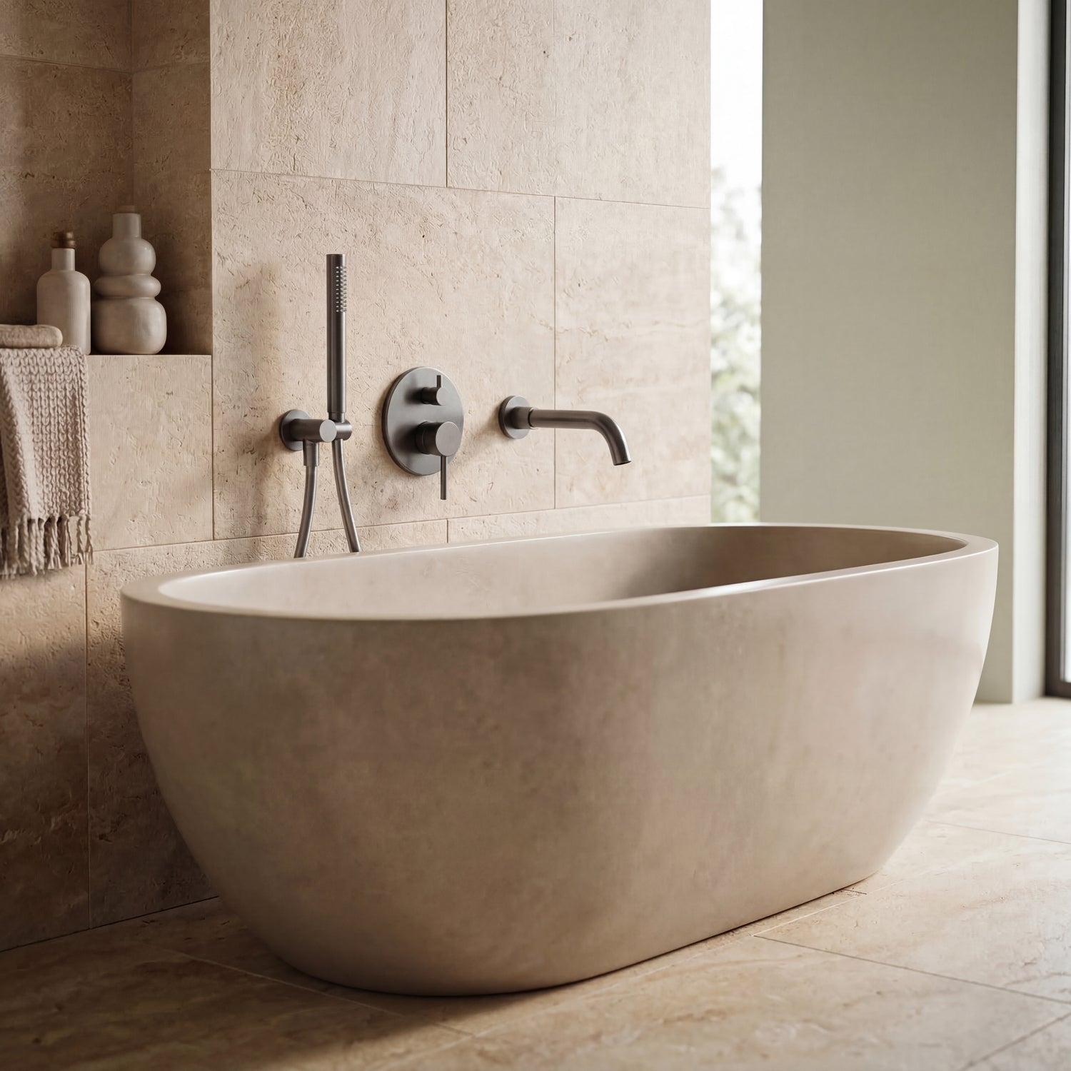 Mitigeur Baignoire Mural gris