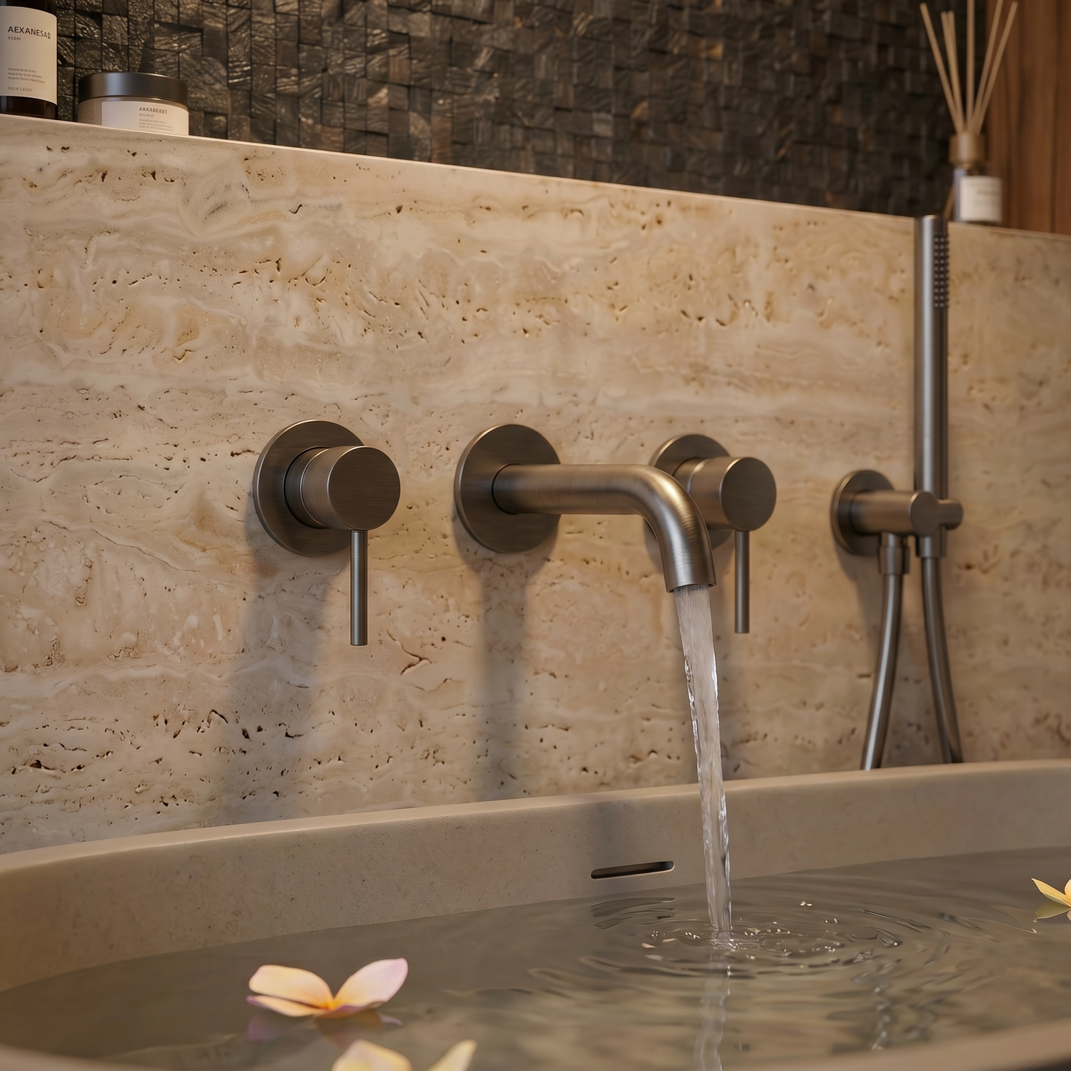 Mitigeur de Baignoire Mural Gun Metal