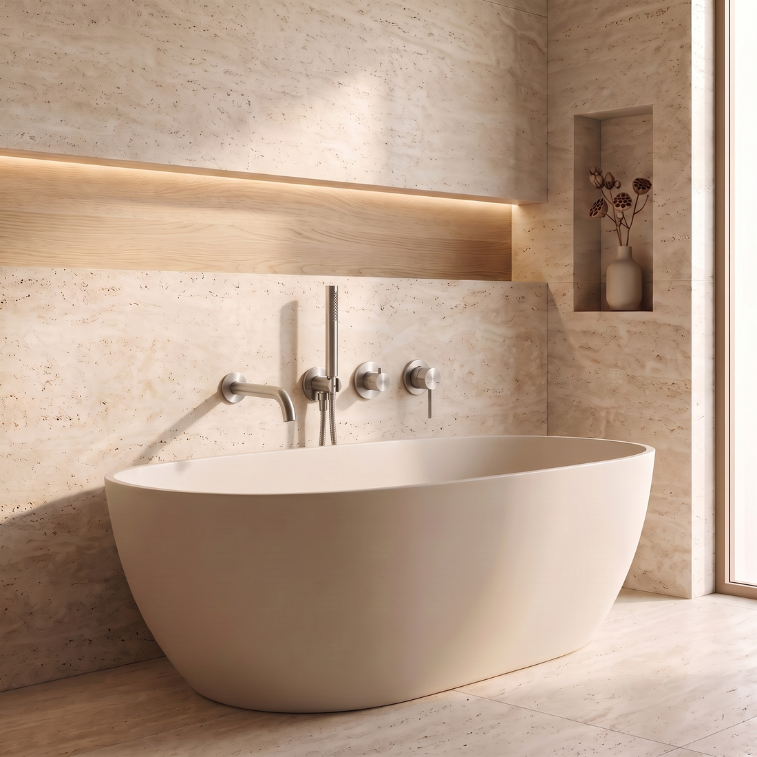 Mitigeur de Baignoire Encastré Inox Brossé