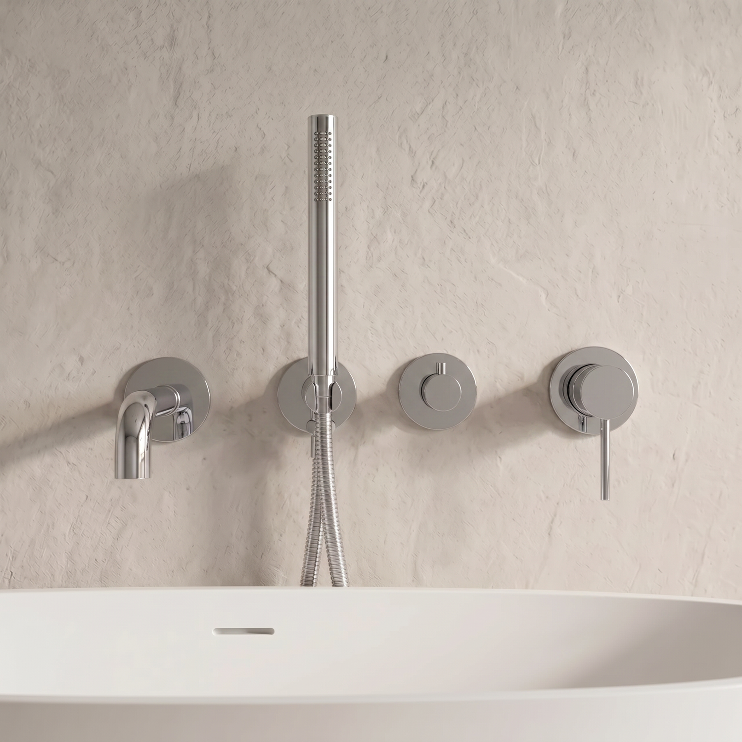 Mitigeur de baignoire encastré chrome