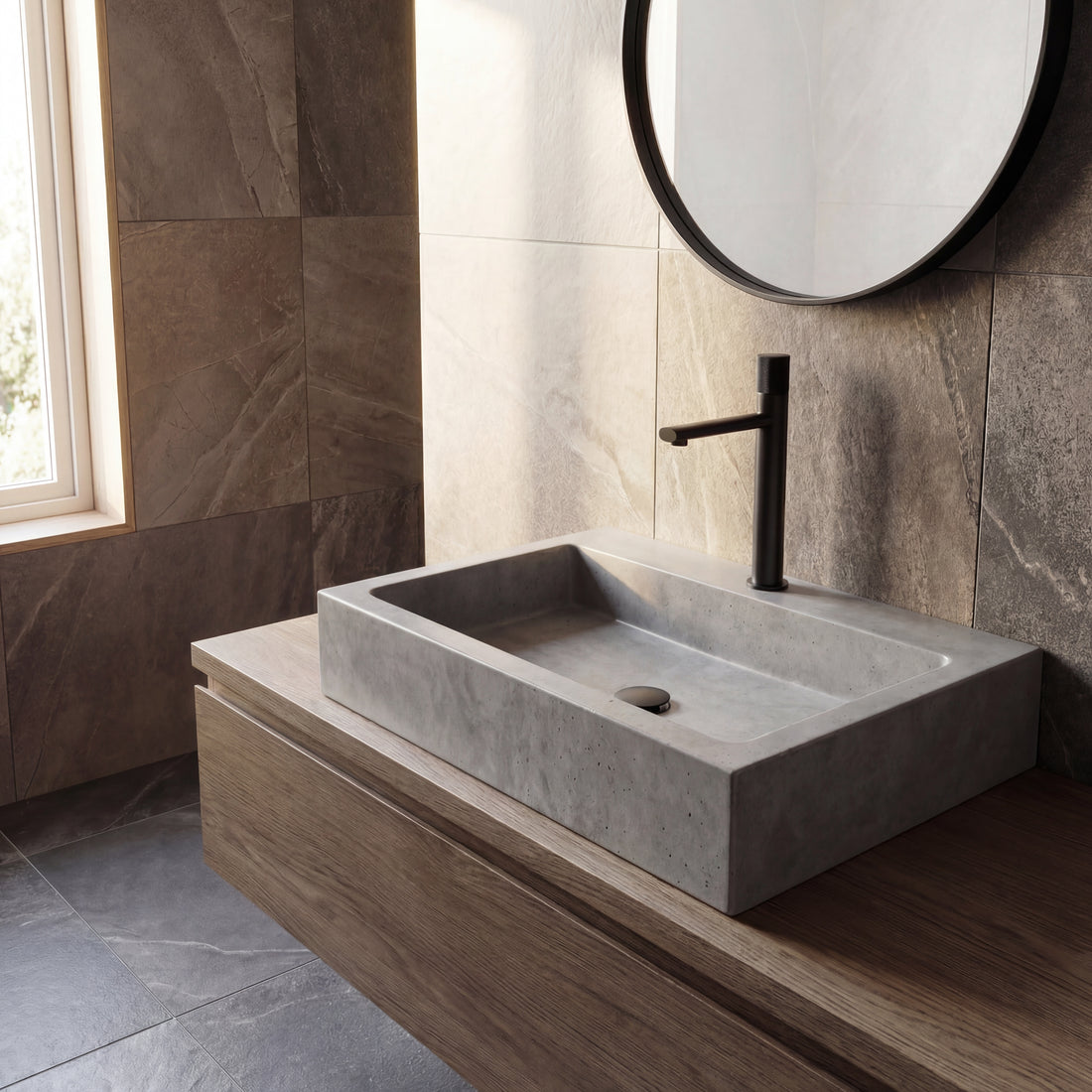 Mitigeur de salle de bain noir mate