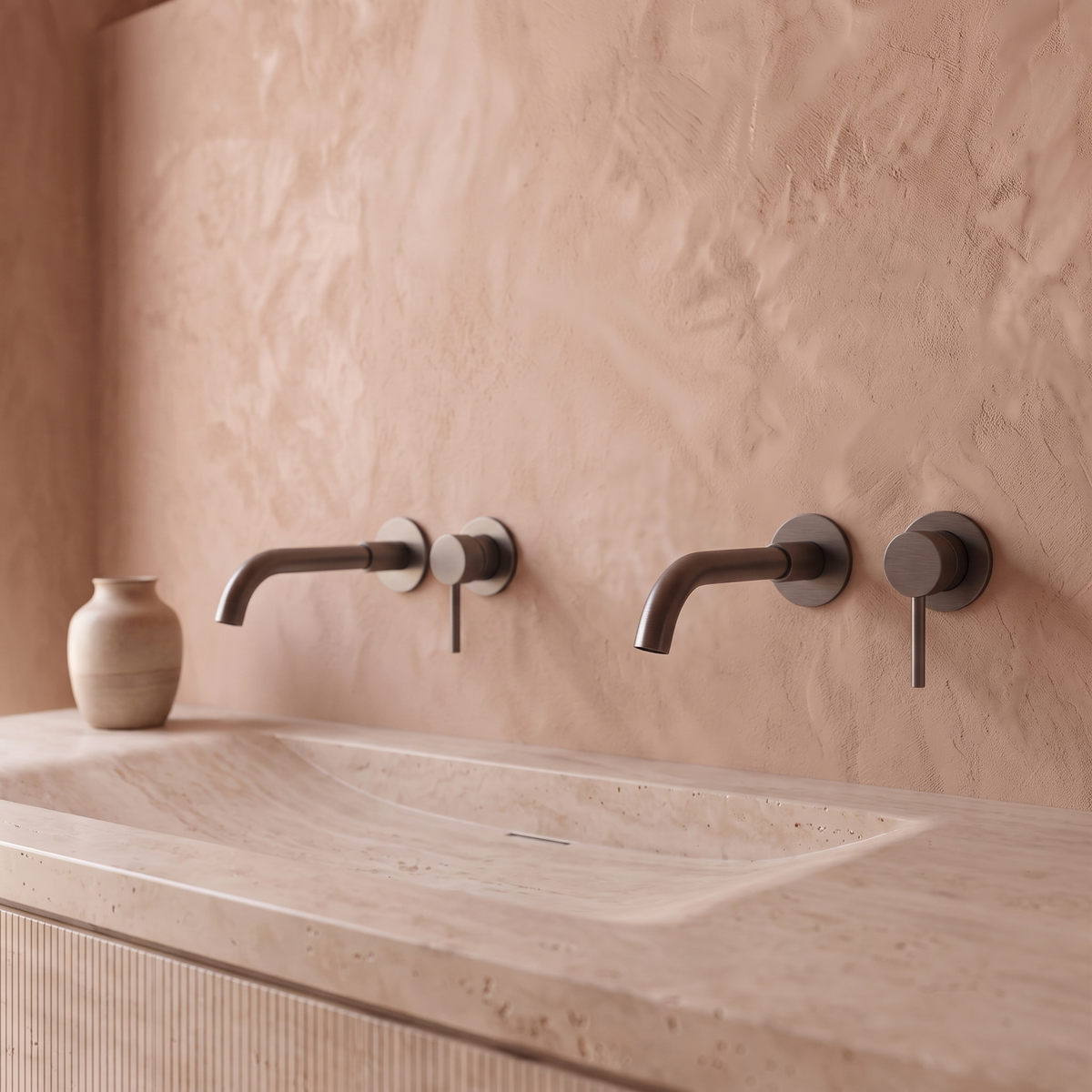 Mitigeur lavabo encastré Gris Brossé