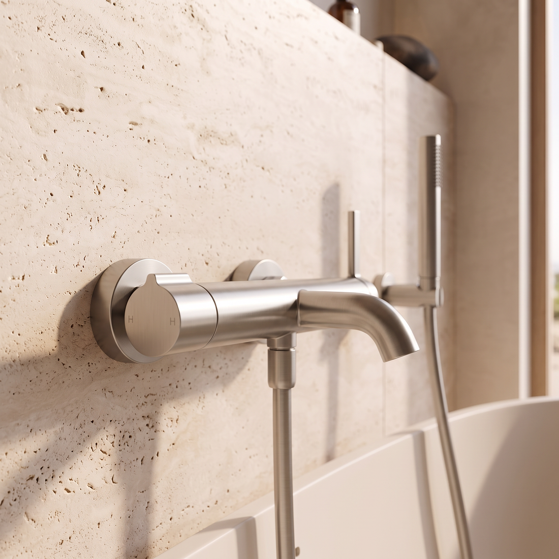 Mitigeur de baignoire inox brossé
