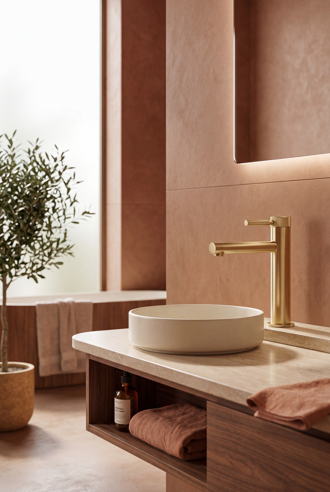 Mitigeur de Lavabo Doré