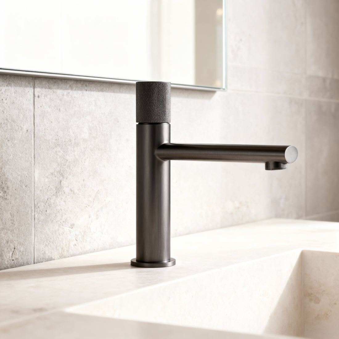 Mitigeur de Lavabo Gris Brossé