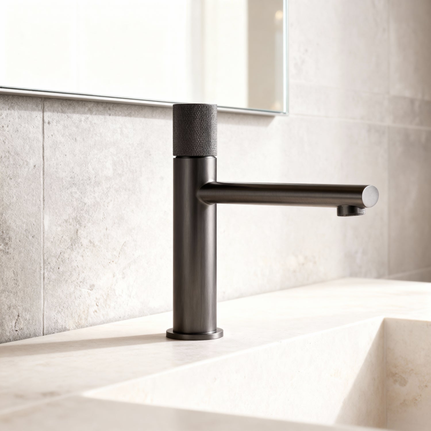 Mitigeur de Lavabo Gris Brossé