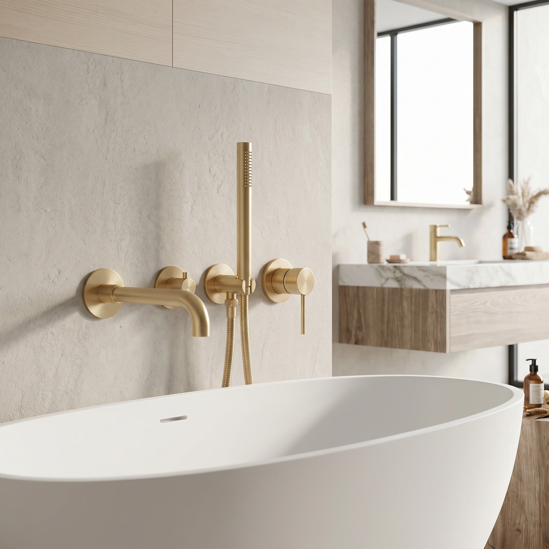 Mitigeur Baignoire Doré