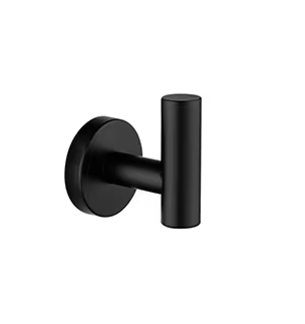 Glatter, mattschwarzer Handtuchhalter