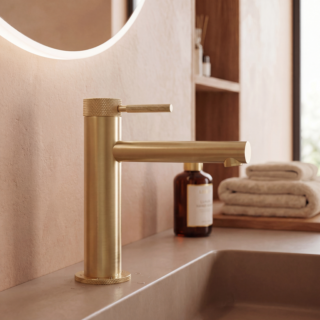 Mitigeur de Lavabo Doré Brossé
