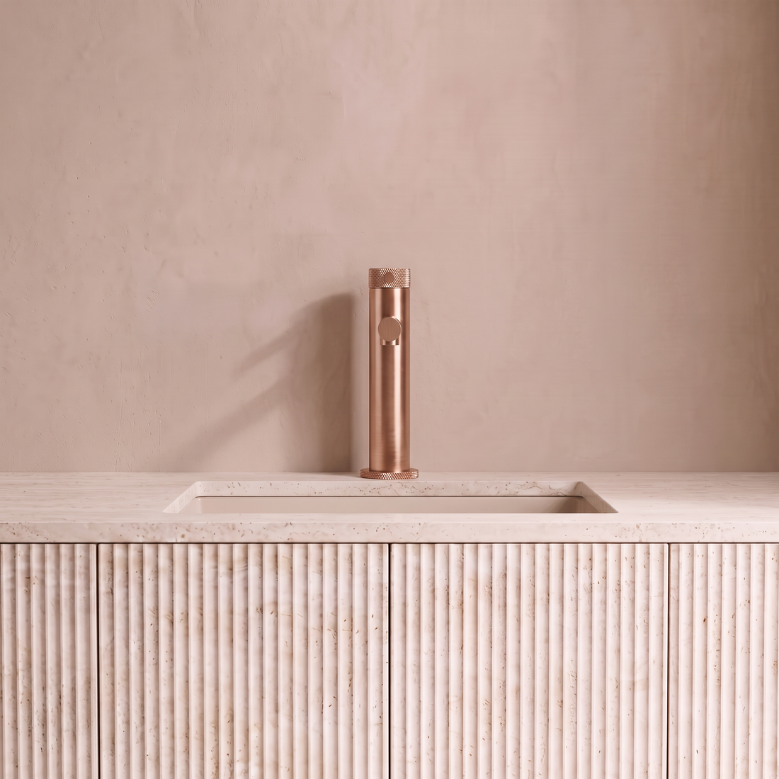 Mitigeur de lavabo or rose brossé