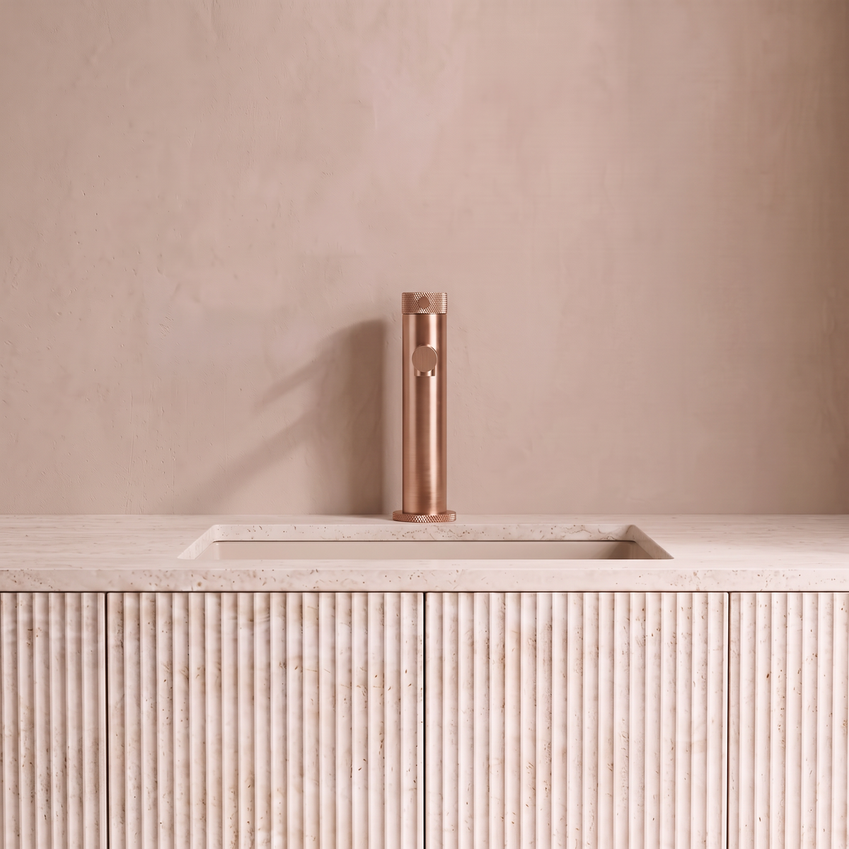 Badezimmer-Mischbatterie aus gebürstetem Gold