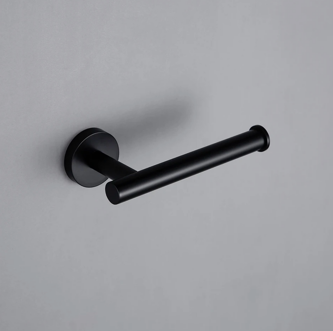 Glatter, mattschwarzer Handtuchhalter