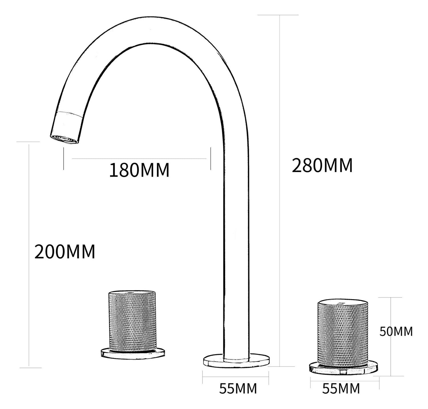 Robinet de salle de bain or brossé.