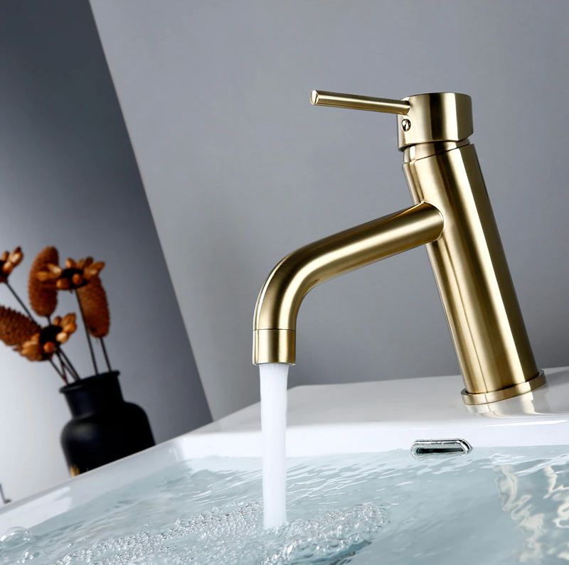 Mitigeur de bain or brossé